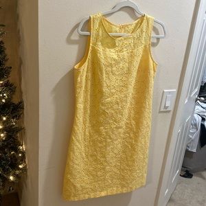 White House Black Market Yellow Floral Dress size 10